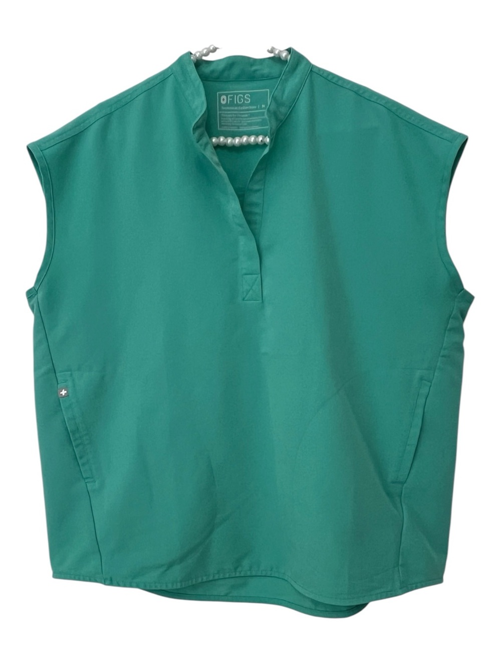 FIGS Rafaela Women's Sleeveless Oversized Scrub Top in Teal Green Size Medium